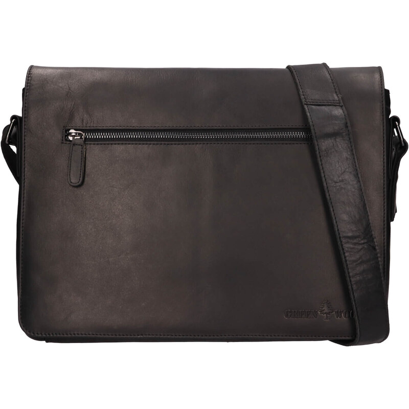 Pánska kožená taška cez rameno Greenwood Elliot - čierna 18530006