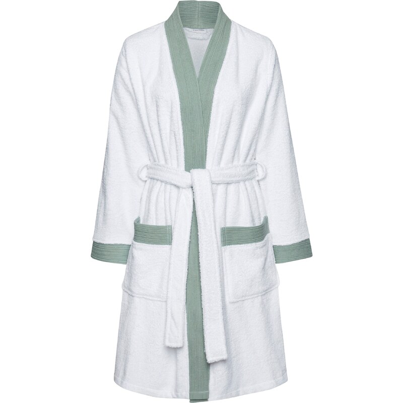 VIVANCE Krátky župan Dreams tmavozelená / biela 54279565