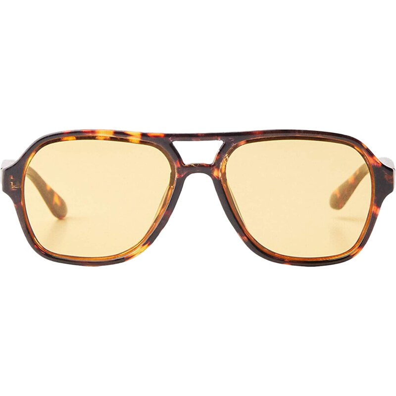 Bershka Slnečné okuliare koňaková / tmavohnedá / pastelovo žltá 67334803