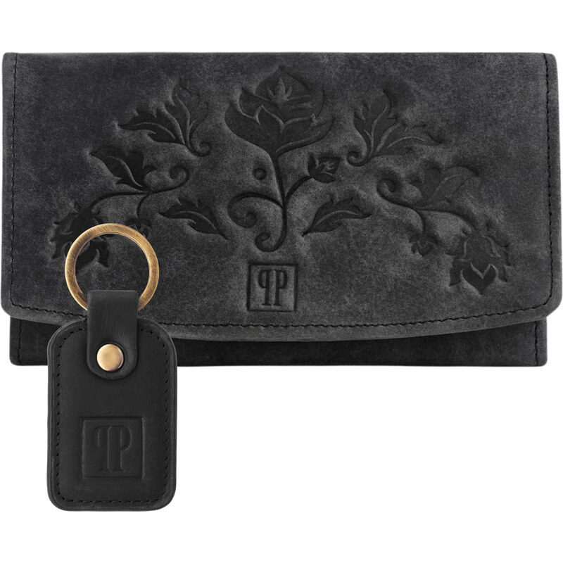 PAOLO PERUZZI Dámska kožená peňaženka + kľúčenka Vintage ZUP-104-BL | 50488664