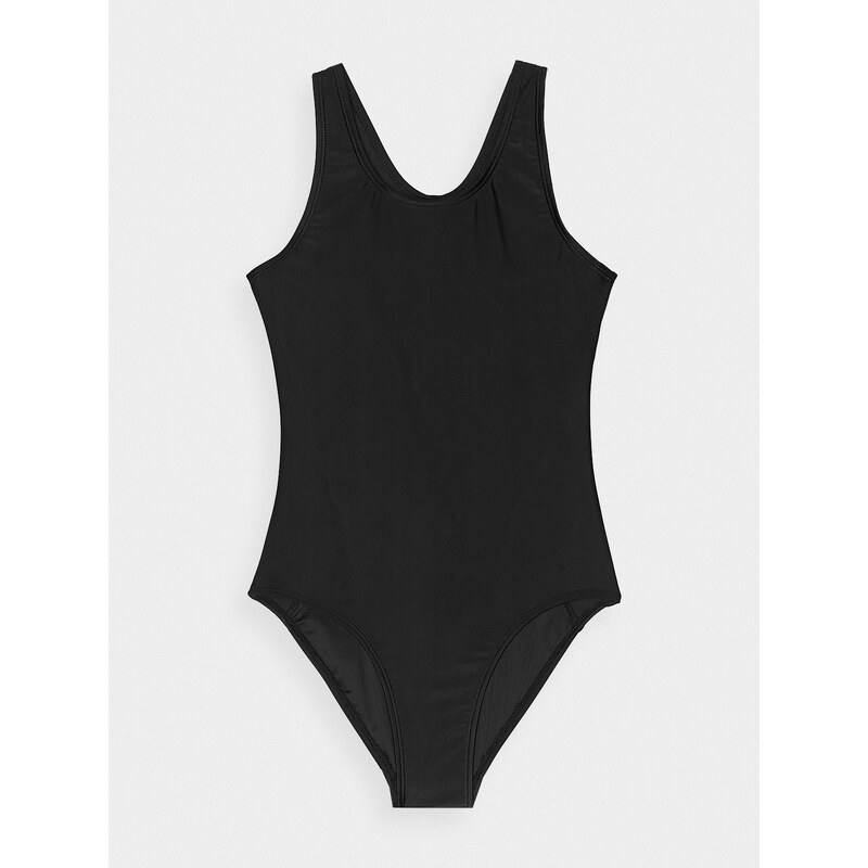 4F Dievčenské jednodielne plavky - čierne