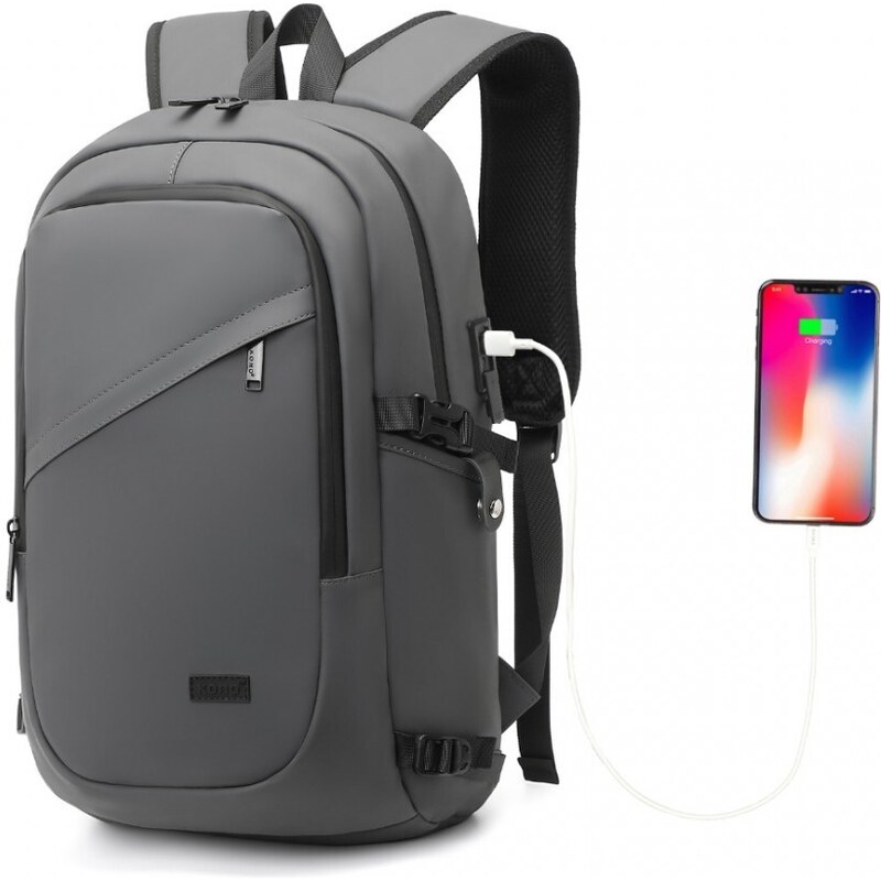 Miss Lulu Ruksak - pracovný, s PVC filmom a usb nabíjaním, šedý 54721715