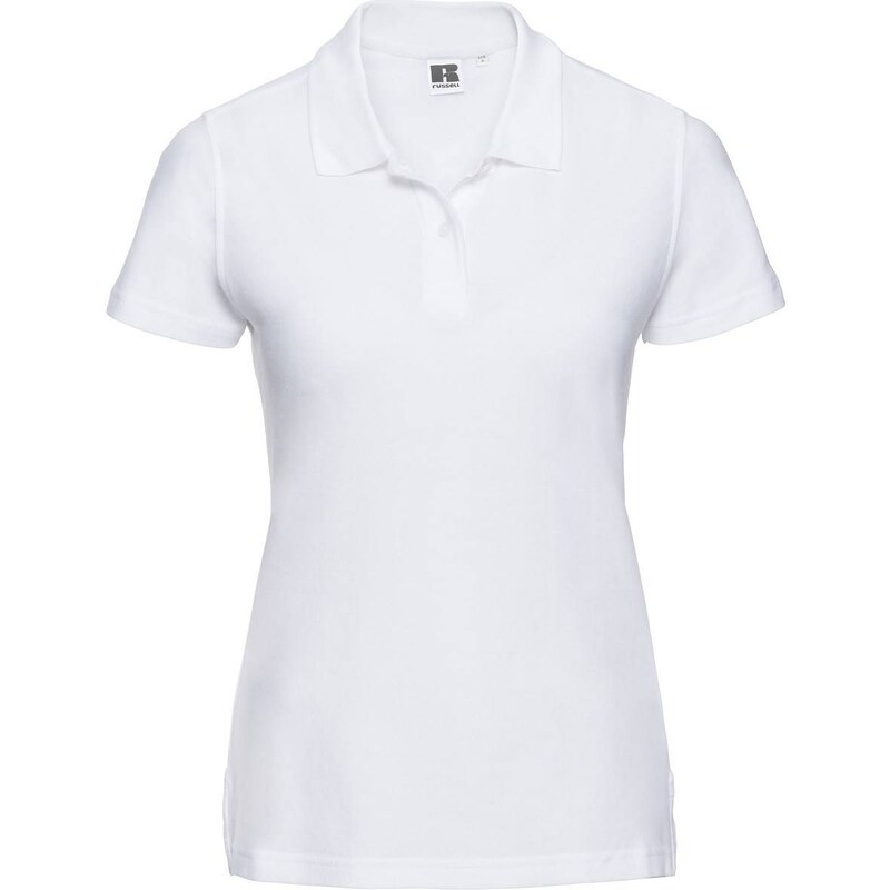 Womens white cotton polo shirt Ultimate Russell 50547961