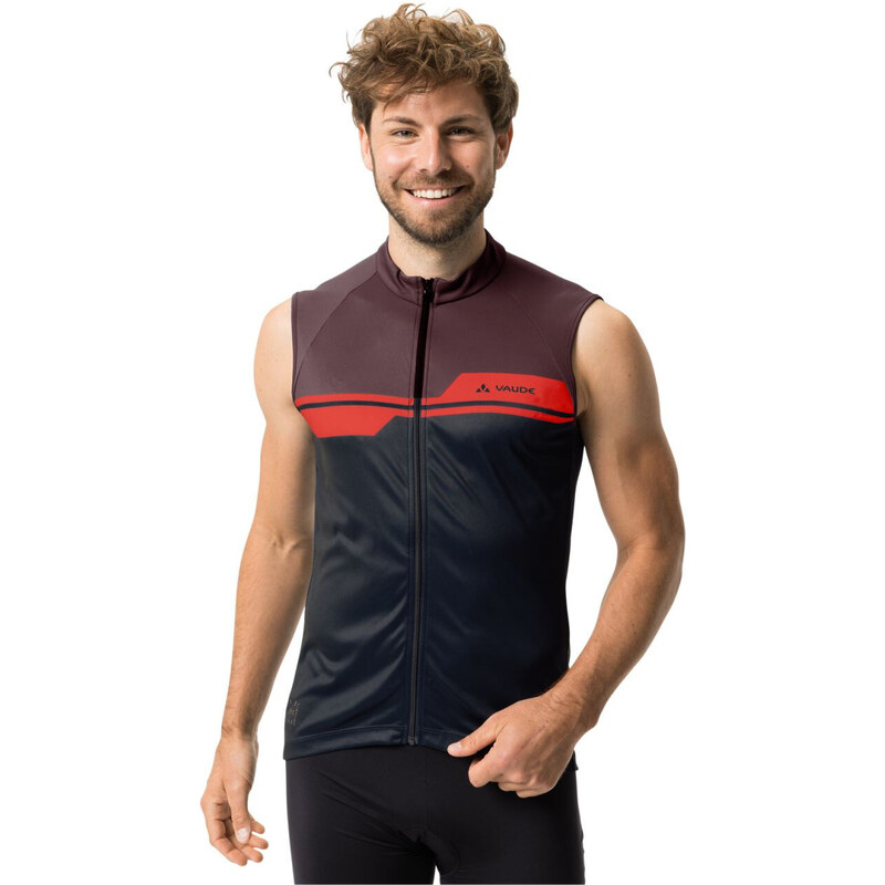 Vaude cyklistický dres bez rukávov Posta, dark oak, pánsky 50560156