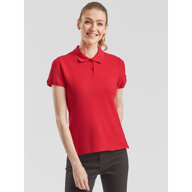 E-shop Polo Fruit of the Loom Red Womens T-shirt