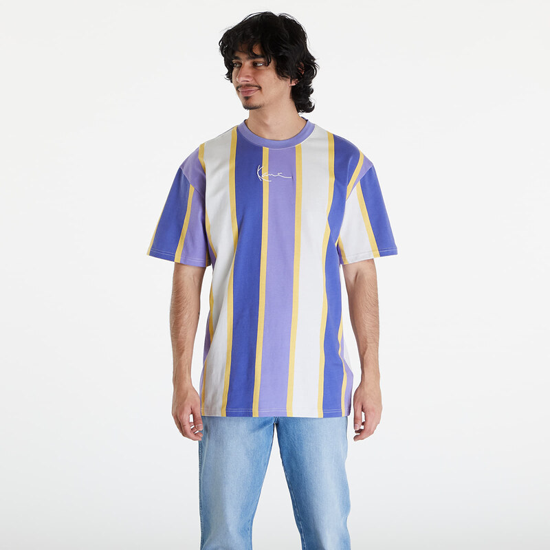 Tričko Karl Kani Small Signature Stripe Tee Lilac/ Navy/ Off White L 50607717