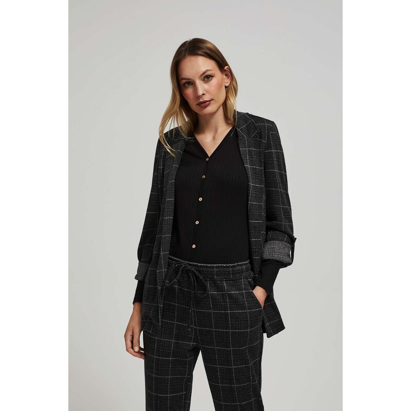 Marisse Checked Jacket With Rolled-Up Sleeves 50677604