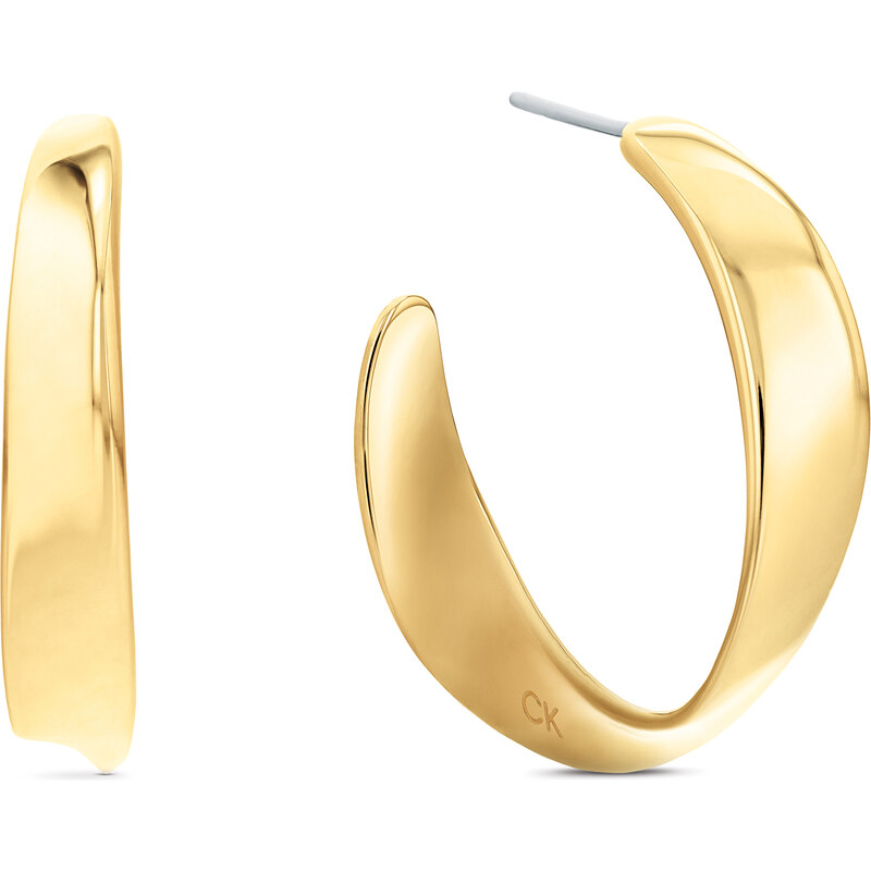 Calvin Klein Módne pozlátené kruhové náušnice Ethereal Metals 35000534 67156056