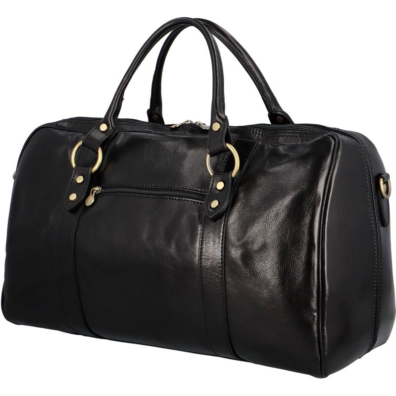 Cestovná kožená taška čierna - Delami Ofelie čierna