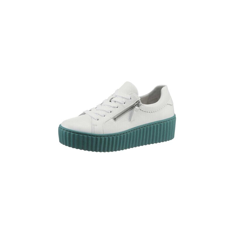 E-shop Kožené nappa sneaker tenisky GABOR, bielo-zelené