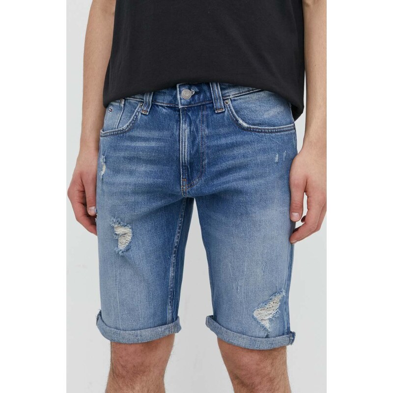 Rifľové krátke nohavice Tommy Jeans pánske,DM0DM18794