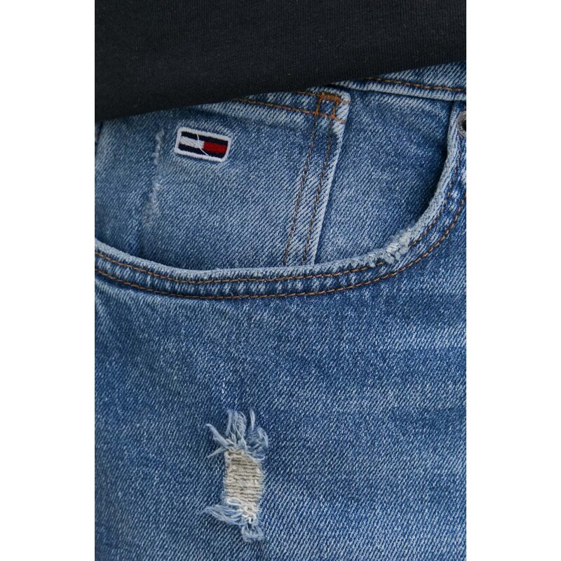 Rifľové krátke nohavice Tommy Jeans pánske,DM0DM18794