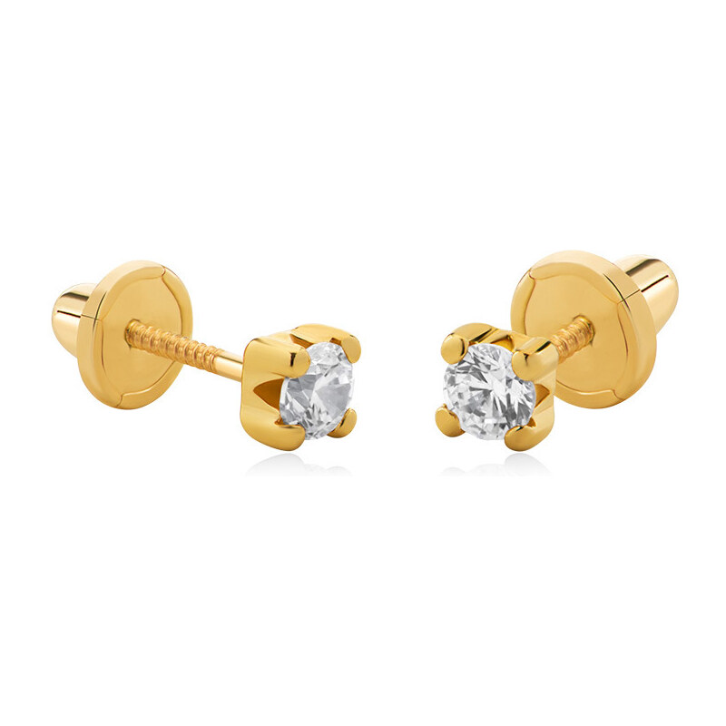 Brilio Drobné náušnice zo žltého zlata so zirkónmi 14/188.881/17ZIR 66586187
