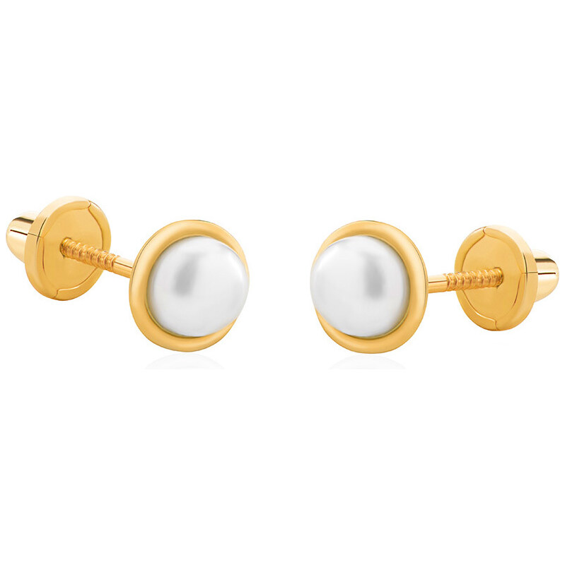 Brilio Pôvabné náušnice zo žltého zlata s pravou perlou 14/140.490/17P 66593977