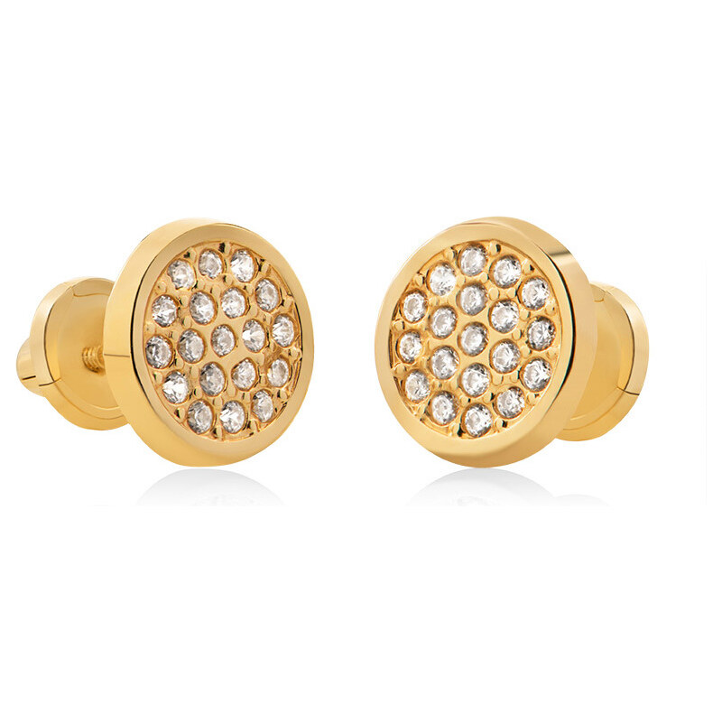 Brilio Náušnice zo žltého zlata so zirkónmi 14/180.641/17ZIR 66579398