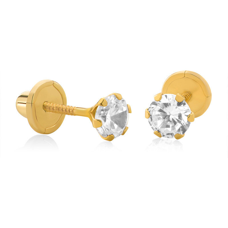 Brilio Minimalistické náušnice zo žltého zlata so zirkónmi 14/178.371 66584432