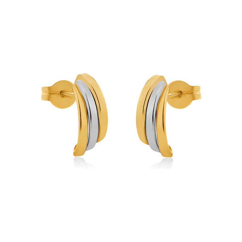 Brilio Elegantné bicolor náušnice zo zlata 14/166.942/3 66585093