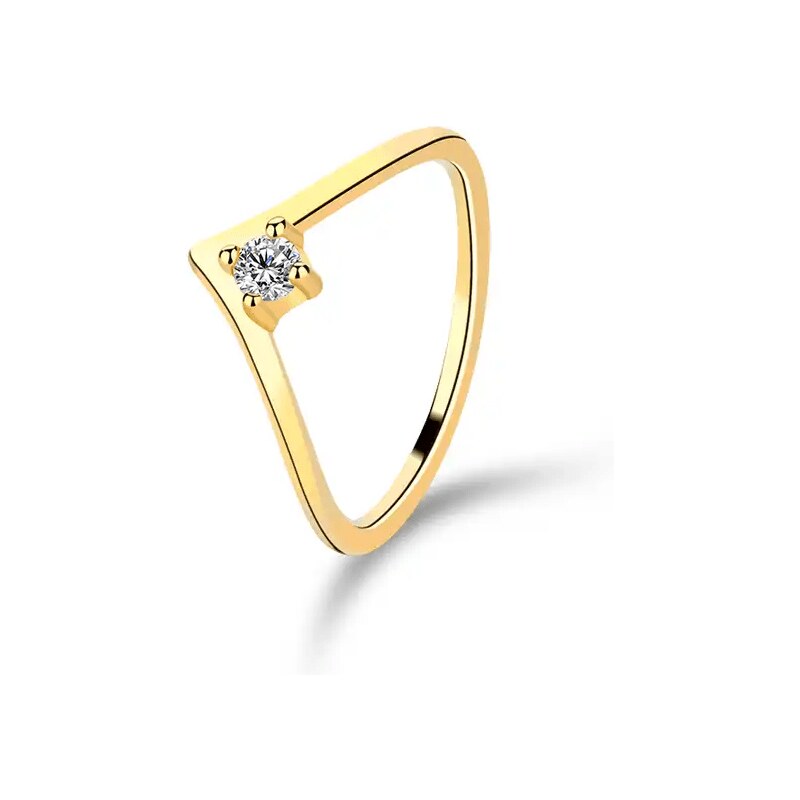 OLIVIE Strieborný prsteň ŠÍPKA GOLD 8468