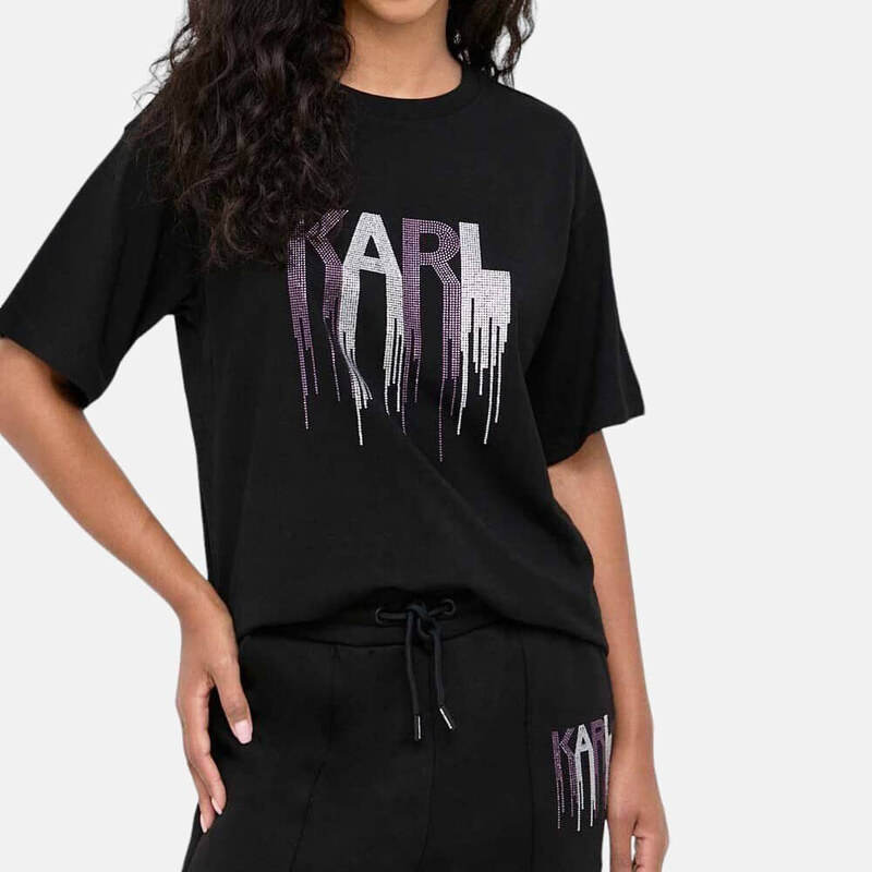 Dámské černé triko Karl Lagerfeld 55753 50718035