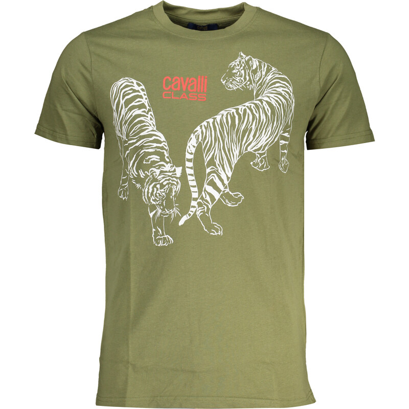 Zelené pánske tričko Cavalli Class 64710999