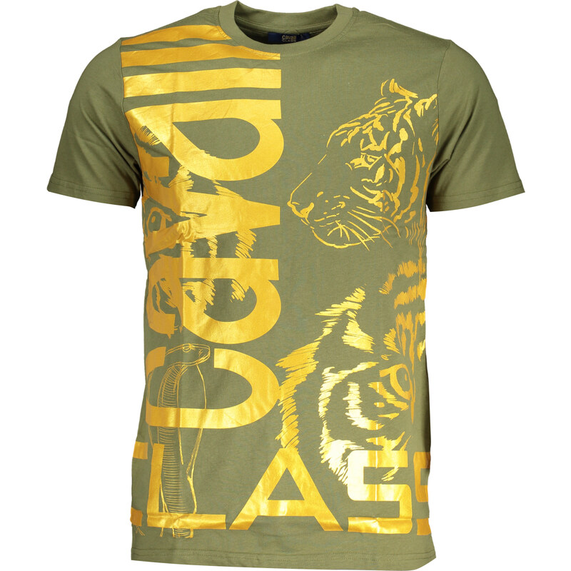 Zelené pánske tričko Cavalli Class 64707905