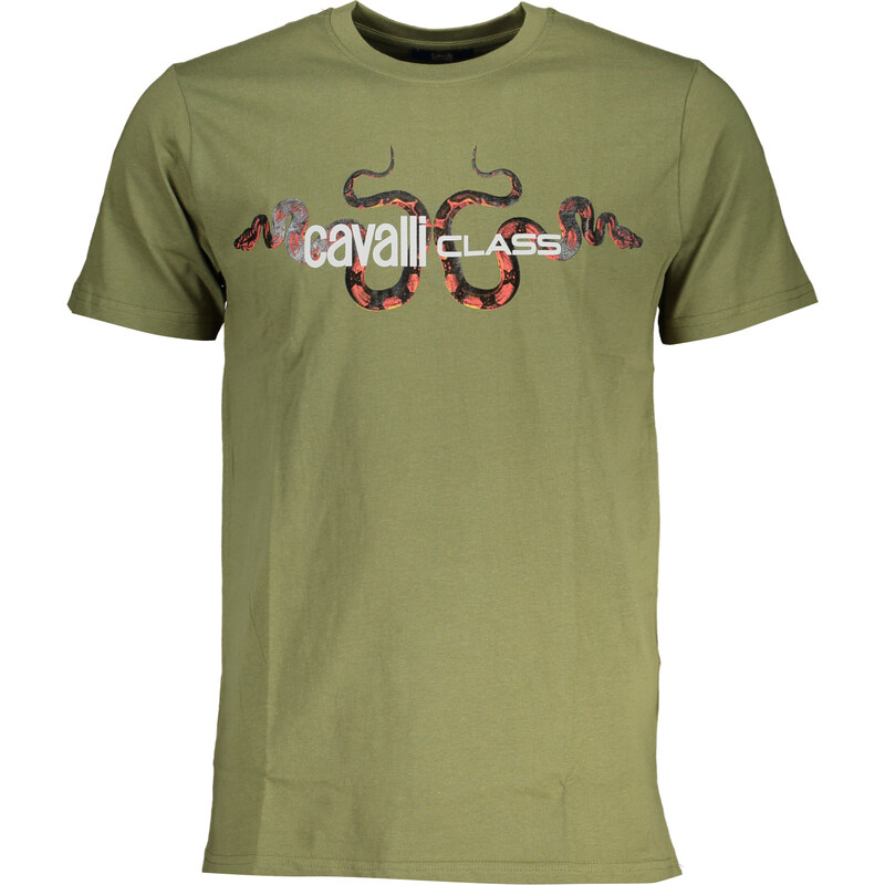 Cavalli Class zelené pánske tričko s krátkym rukávom 64705331