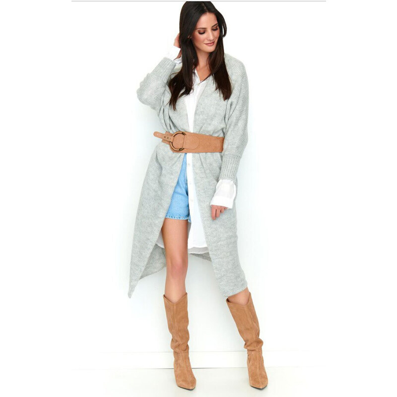 Fashionweek Dlhý vlněný sveter, pletený kabát LEA 65594375