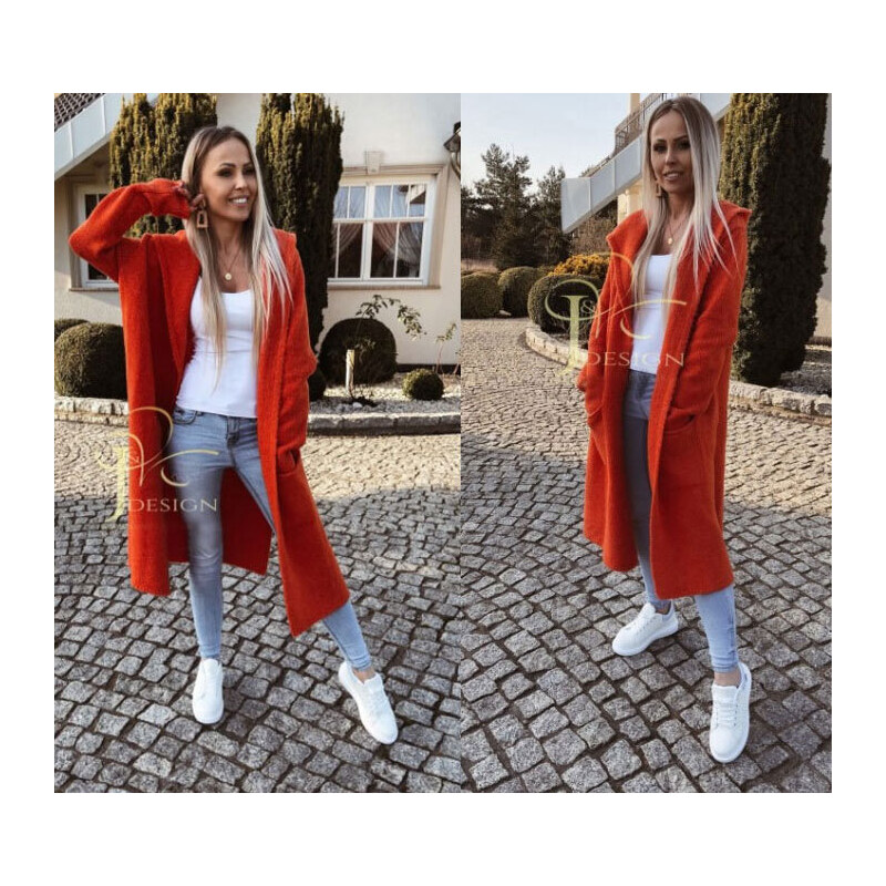 Fashionweek Dámsky farebný predĺžený cardigan NINA