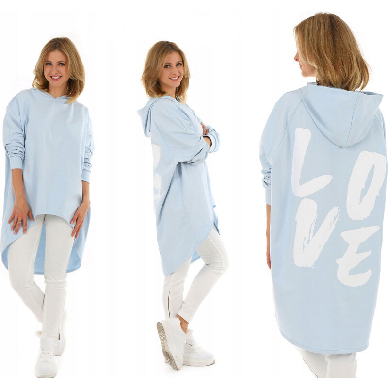 Fashionweek Dámska mikina Oversized bavlnená mikina s kapucňou LOVE 48750571