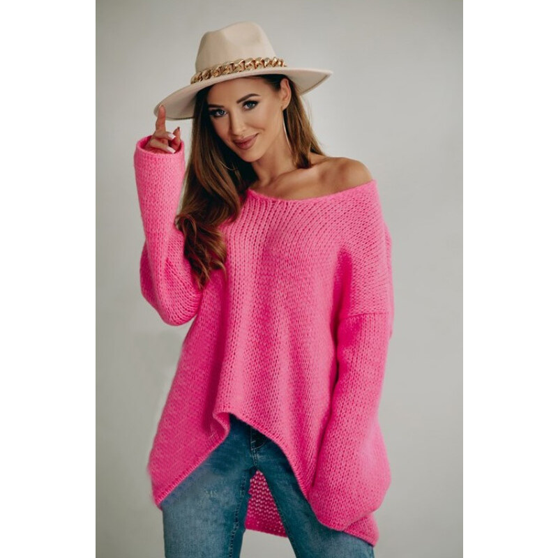 Fashionweek Sveter oversize s prímesou vlny s výstrihom do V NELI 48751401