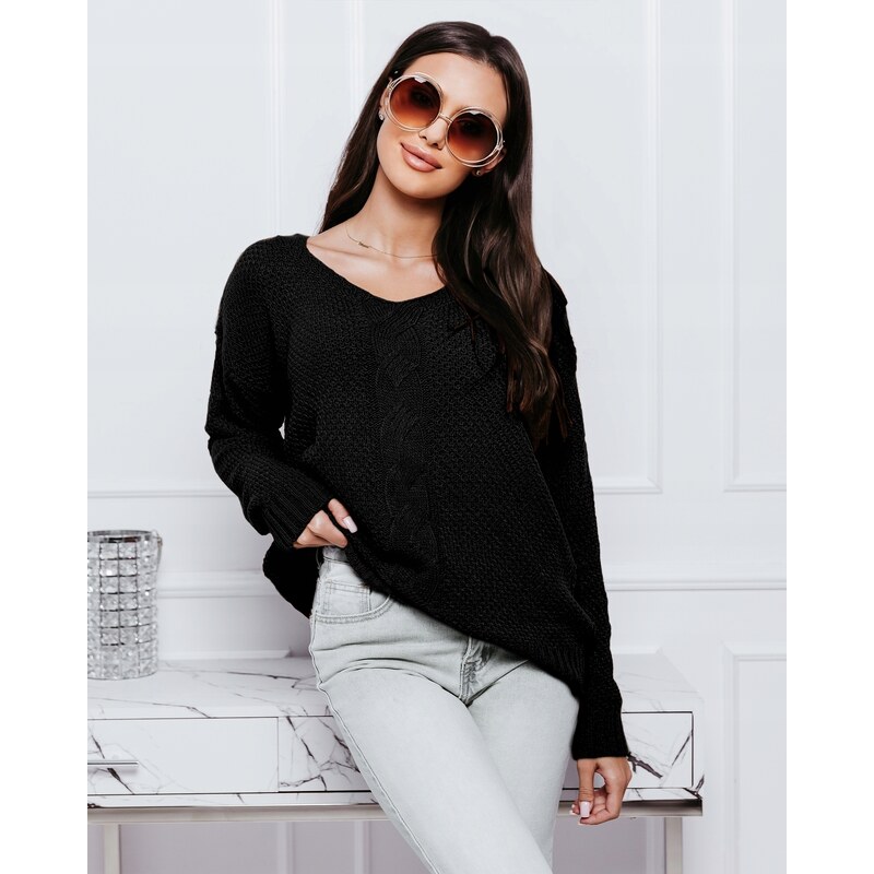 Fashionweek Luxusný sveter dámsky s výstrihom do V NB6482 48751482