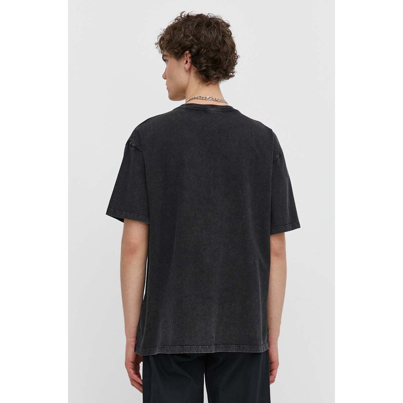 Bavlnené tričko The Kooples pánske, čierna farba, s nášivkou, HTSC28039K