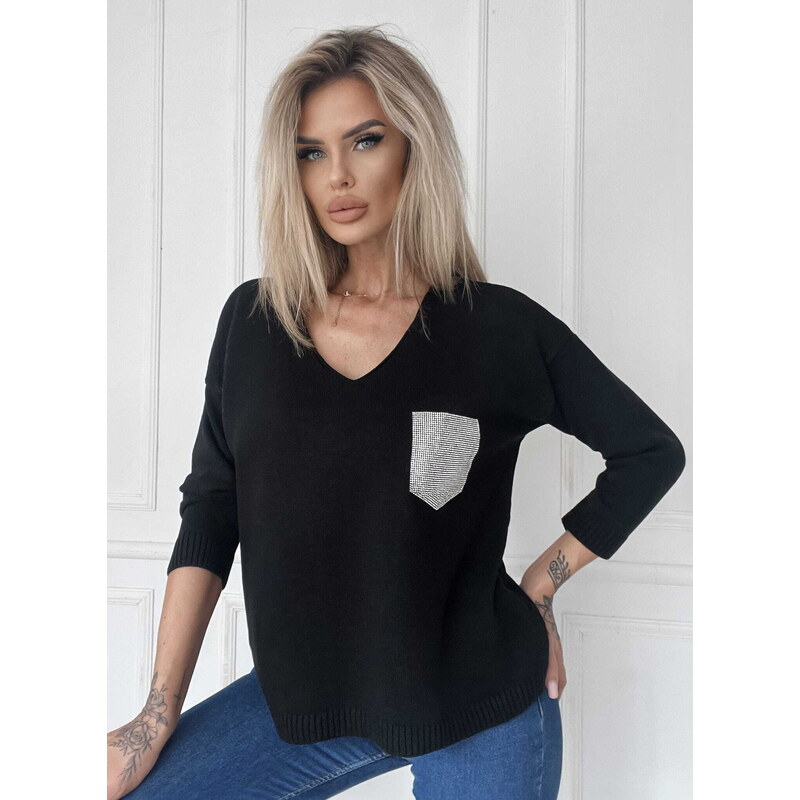 Fashionweek Dámsky mäkký ľahký voľný sveter lesklé vrecko NB10114 48751758