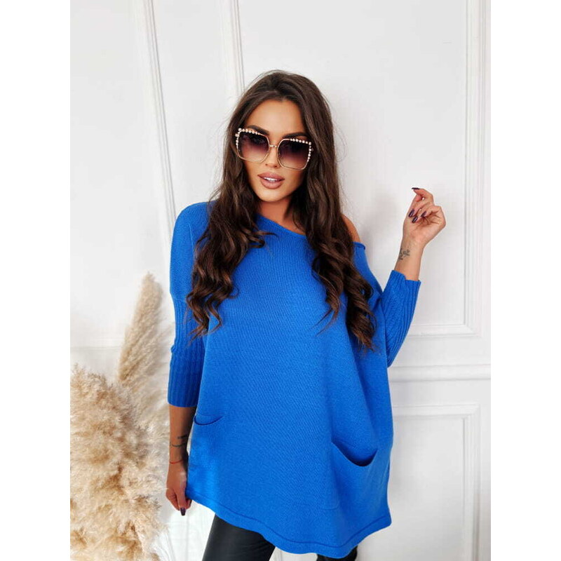 Fashionweek Dámsky Oversize pletený sveter s vreckami NB-HERA 48752125