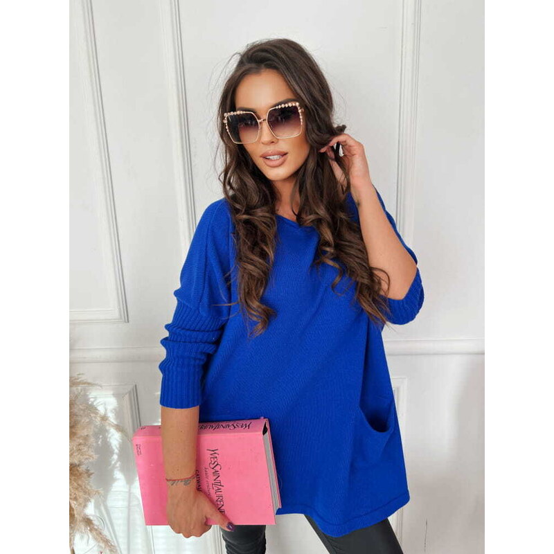 Fashionweek Dámsky Oversize pletený sveter s vreckami NB-HERA 48752123