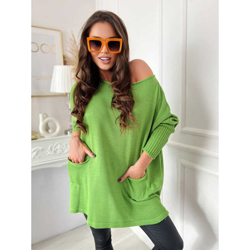 Fashionweek Dámsky Oversize pletený sveter s vreckami NB-HERA 48752124