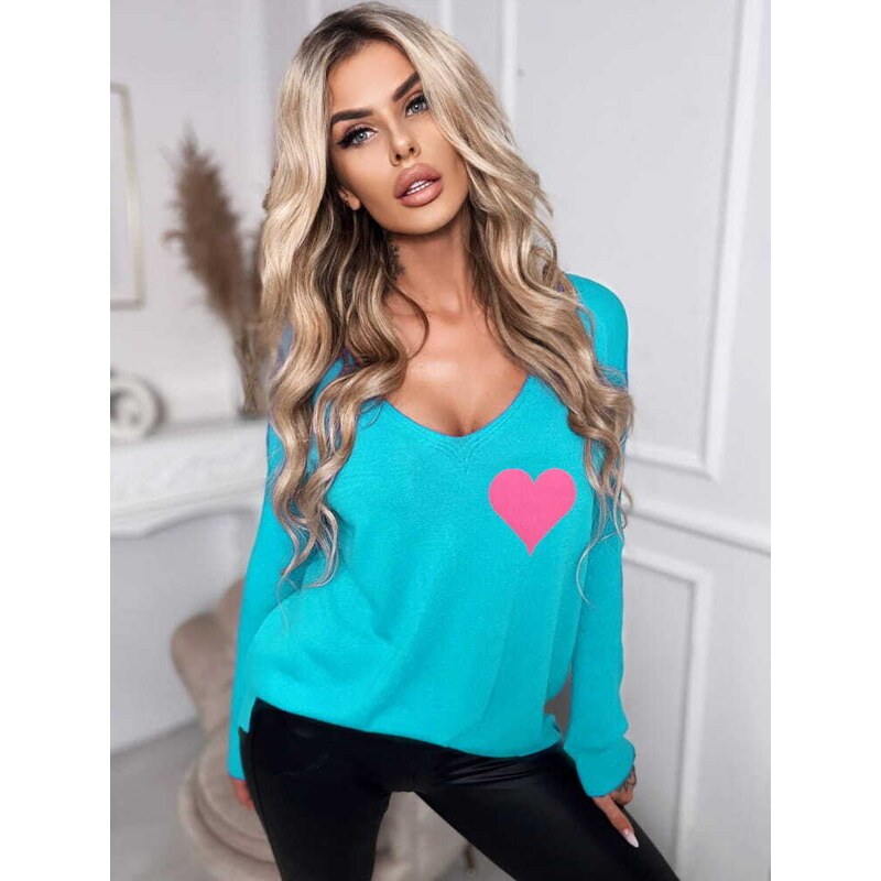 Fashionweek Sveter oversize so srdiečkami NB15203 50736628