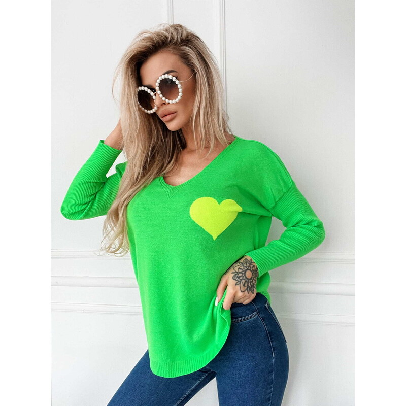 Fashionweek Sveter oversize so srdiečkami NB15203 50736631