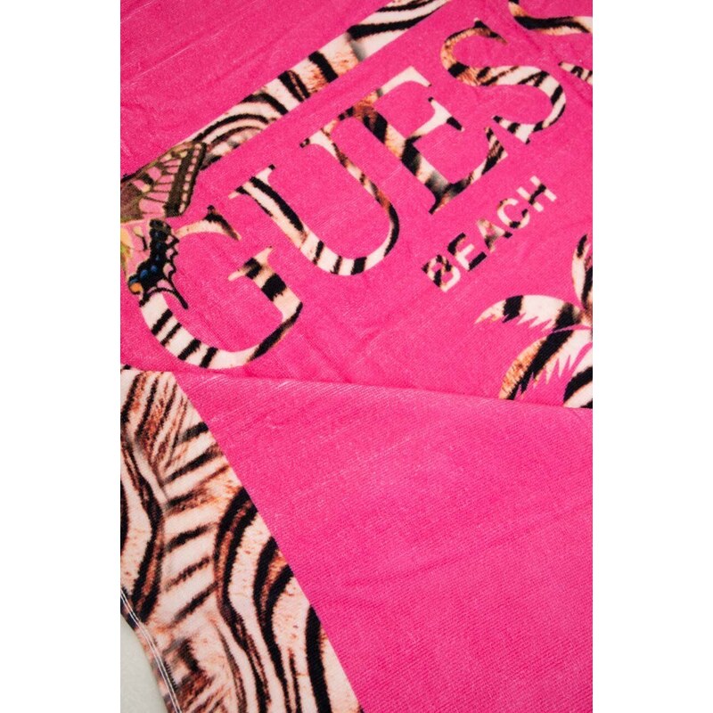 Bavlnený uterák Guess ružová farba, E4GZ05 KBN40
