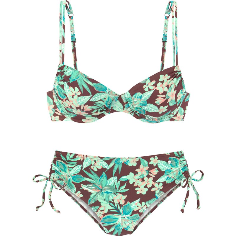s.Oliver Bikiny Shina hnedá / zelená / ružová / biela 54251140