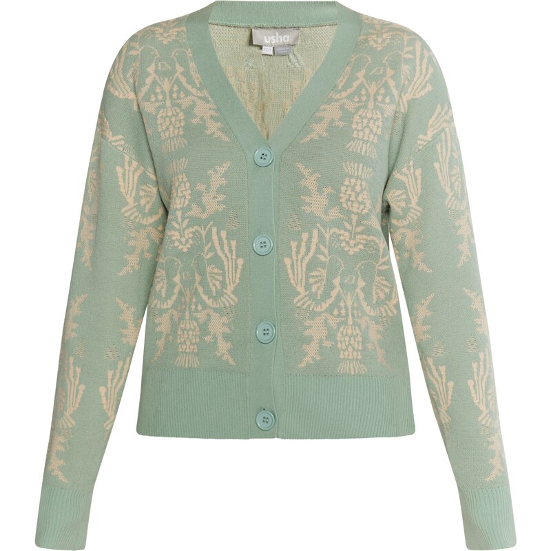 Usha Kardigán krémová / zelená 54255939