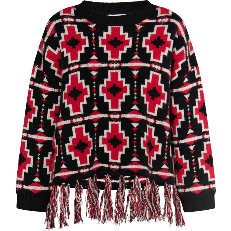 IZIA Sveter Hoona červená / čierna / biela 54256037