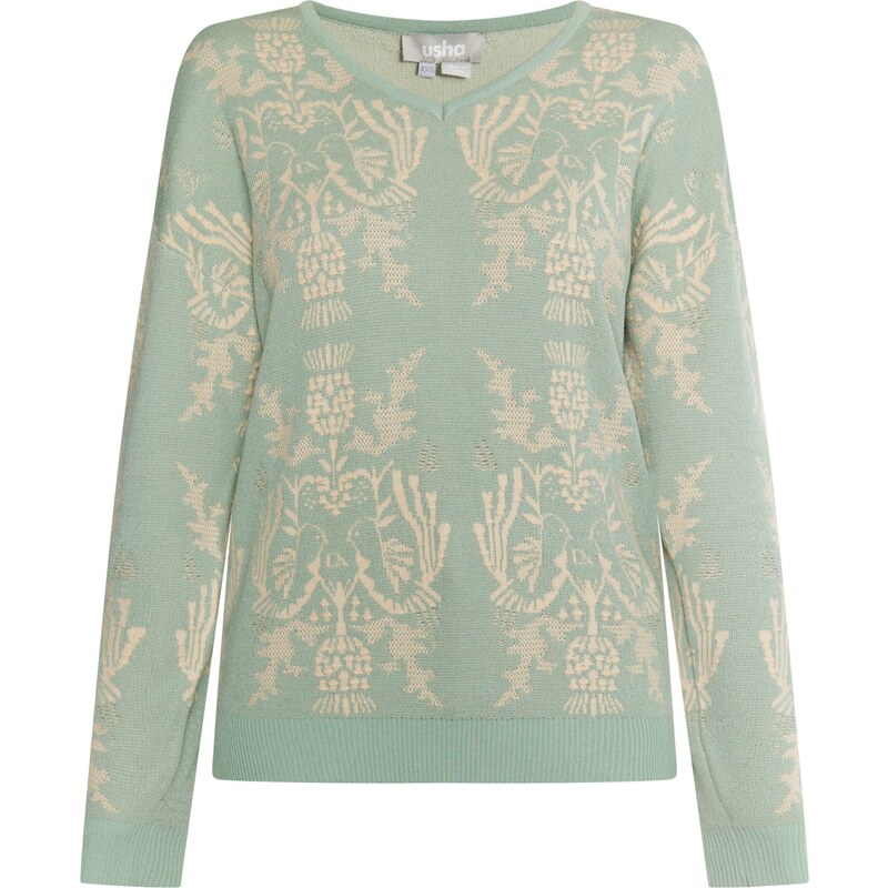 Usha Sveter krémová / zelená 54256024