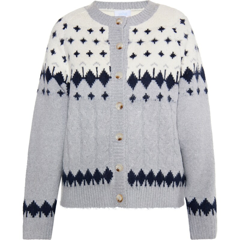 usha BLUE LABEL Kardigán nebielená / sivá / čierna 54261922