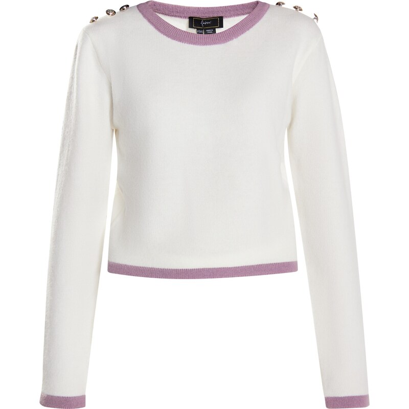 faina Sveter Paino fialová / biela 54261968