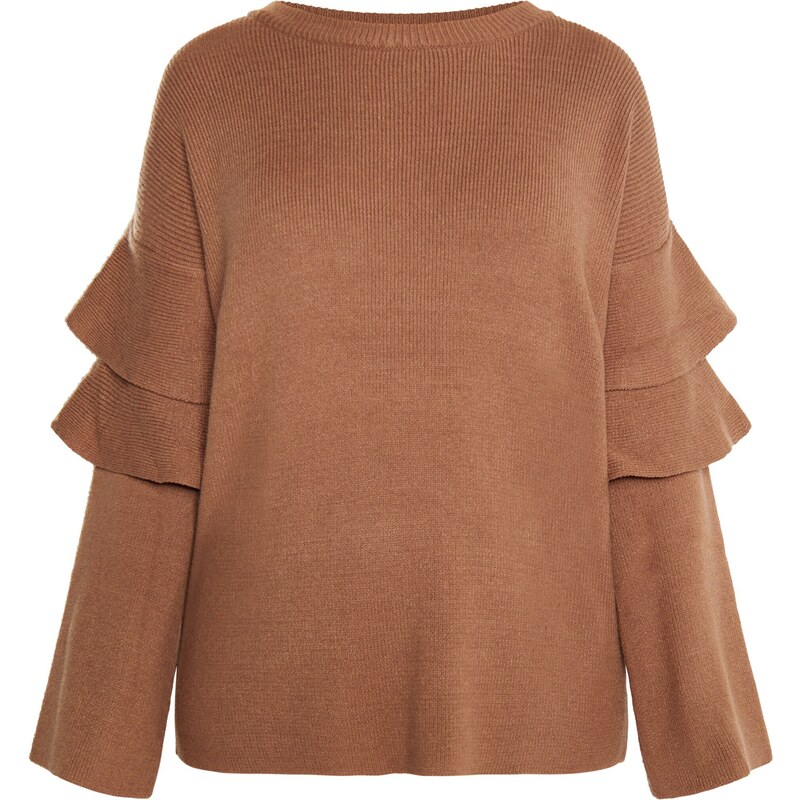 usha WHITE LABEL Sveter Pryam farba ťavej srsti 54261981