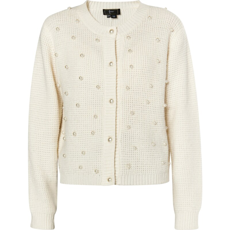 faina Kardigán perlovo biela / biela ako vlna 54262016