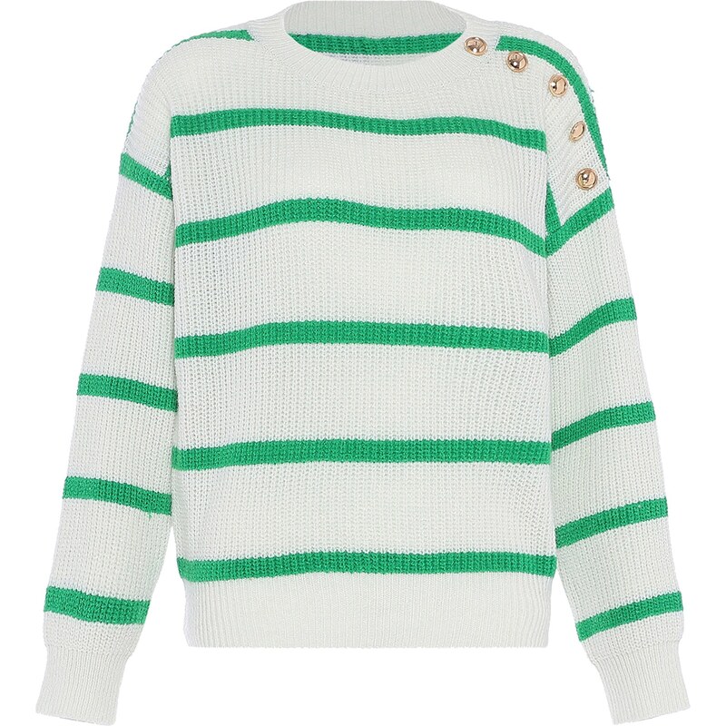 faina Sveter zelená / biela 54262374