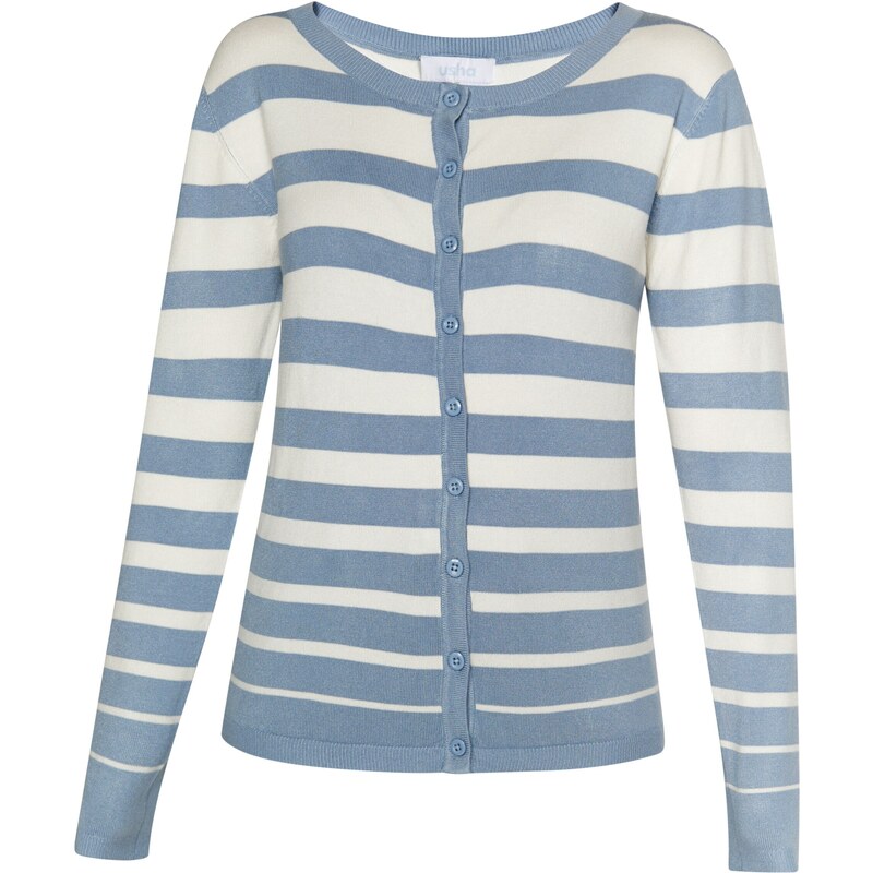 usha BLUE LABEL Kardigán Fenia nebesky modrá / biela 54263688