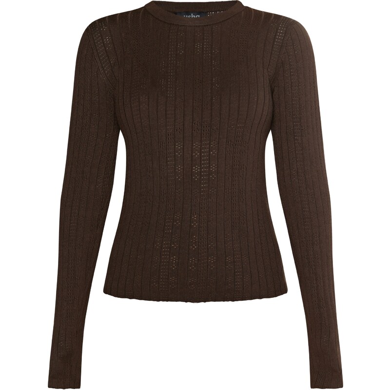 usha BLACK LABEL Sveter Nowles tmavohnedá 54263701